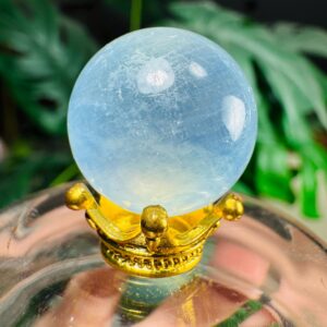 AAA Grade Aquamarine Sphere | Aquamarine Crystal | Aquamarine Mini Sphere | Crystal Marbles | Crystal Cage Keychain