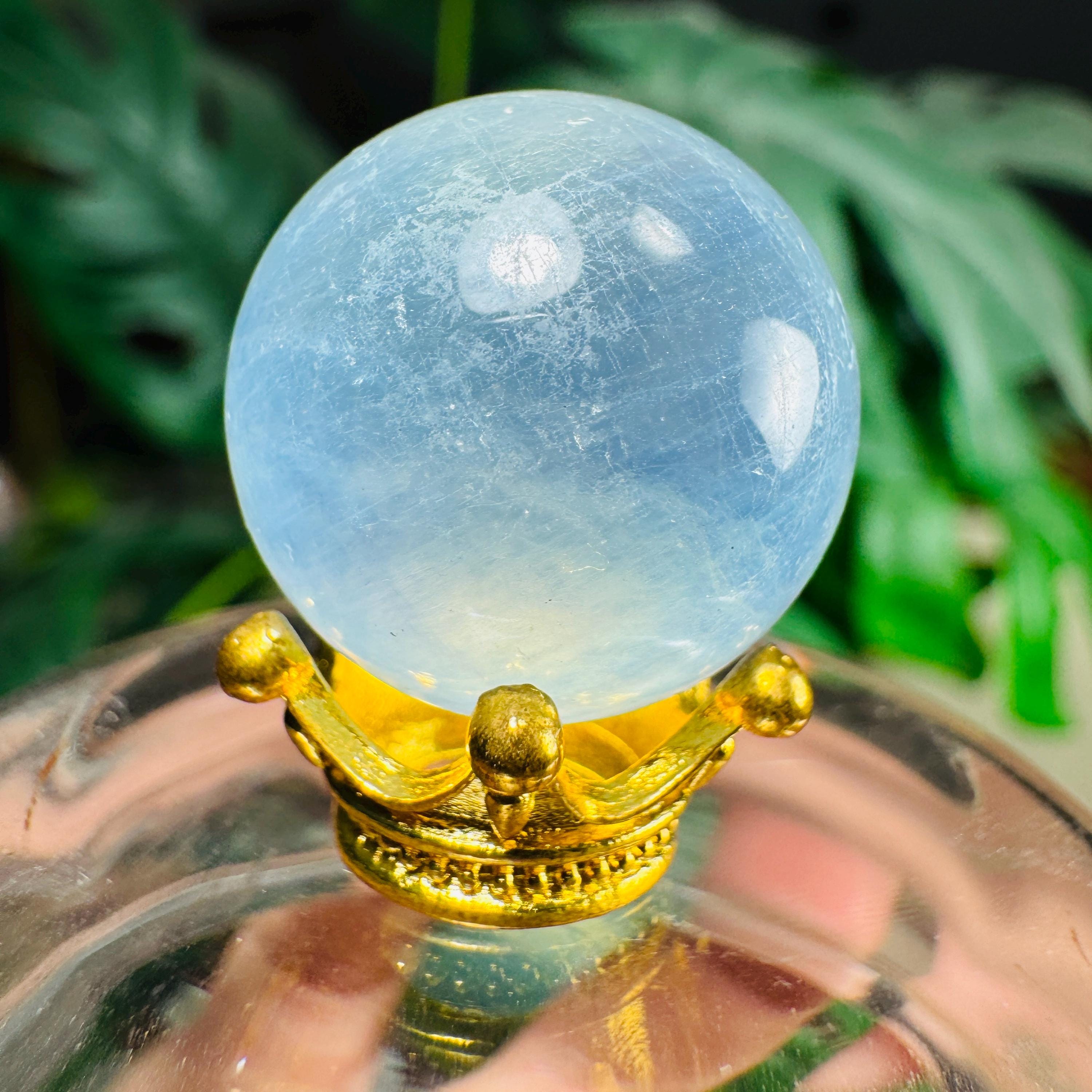 Aaa Grade Aquamarine Sphere | Aquamarine Crystal | Aquamarine Mini Sphere | Crystal Marbles | Crystal Cage Keychain