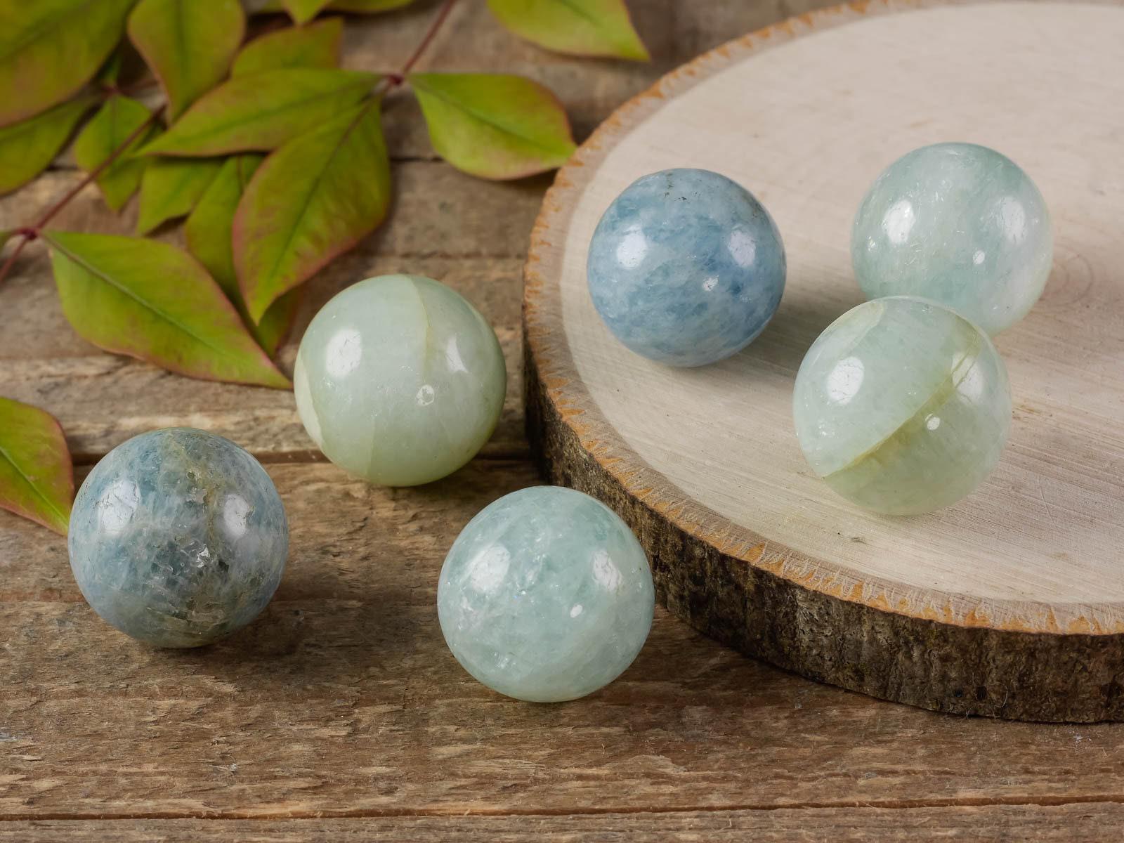 Aquamarine Crystal Sphere Ball - Birthstone Gemstone, Home Decor Housewarming Gift, Healing Crystals And Stones, E1565