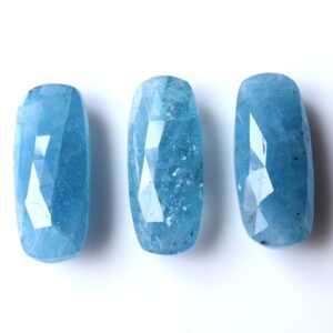 Faceted Aquamarine Briolette Gemstone: Rectangle Loose Stone, March Birthstone