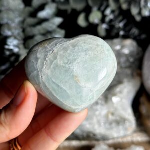 Aquamarine Heart Stone - 2" Healing Crystal