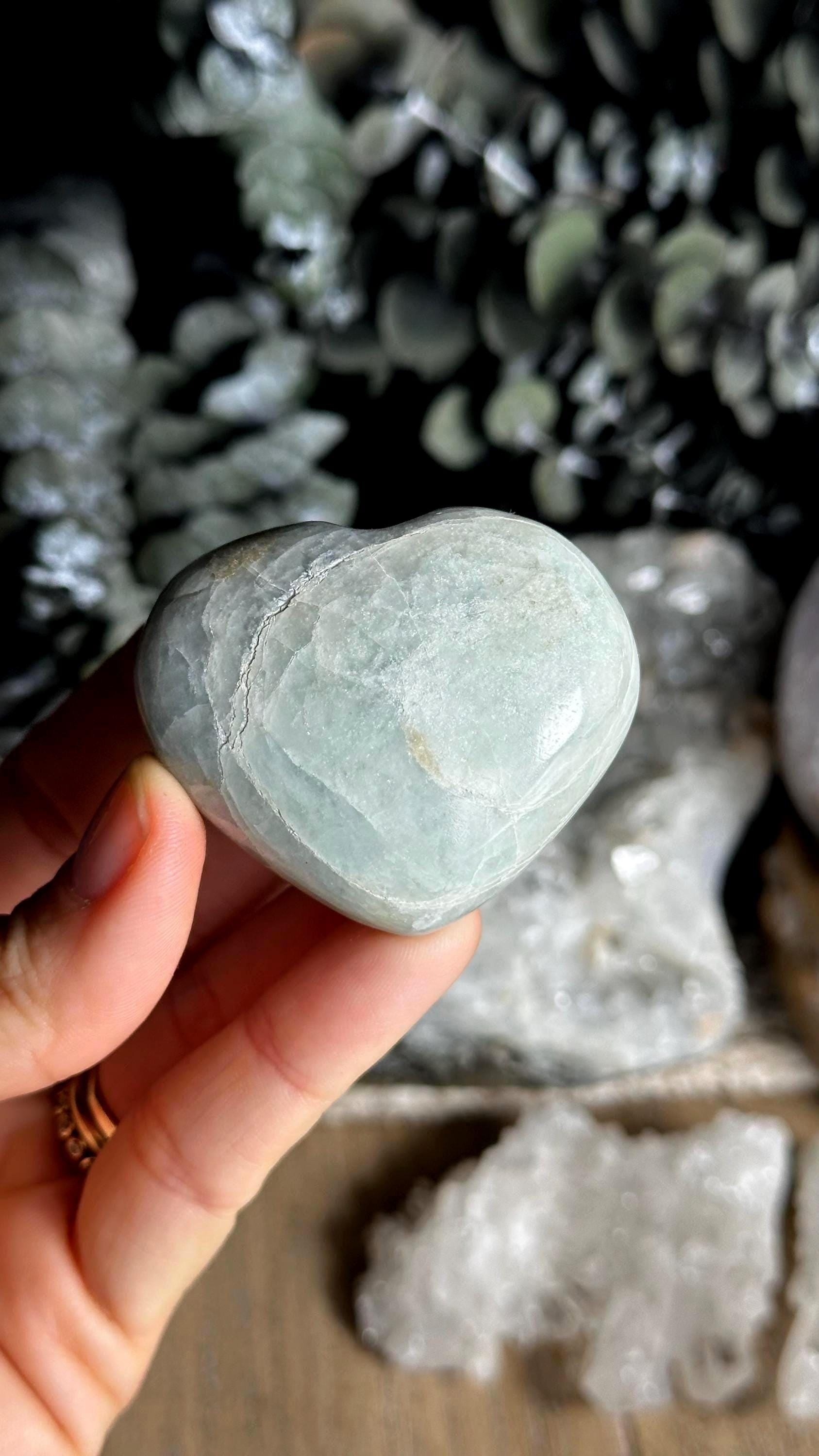 Aquamarine Heart Stone - 2" Healing Crystal Aquamarine Heart Stone - 2" Healing Crystal