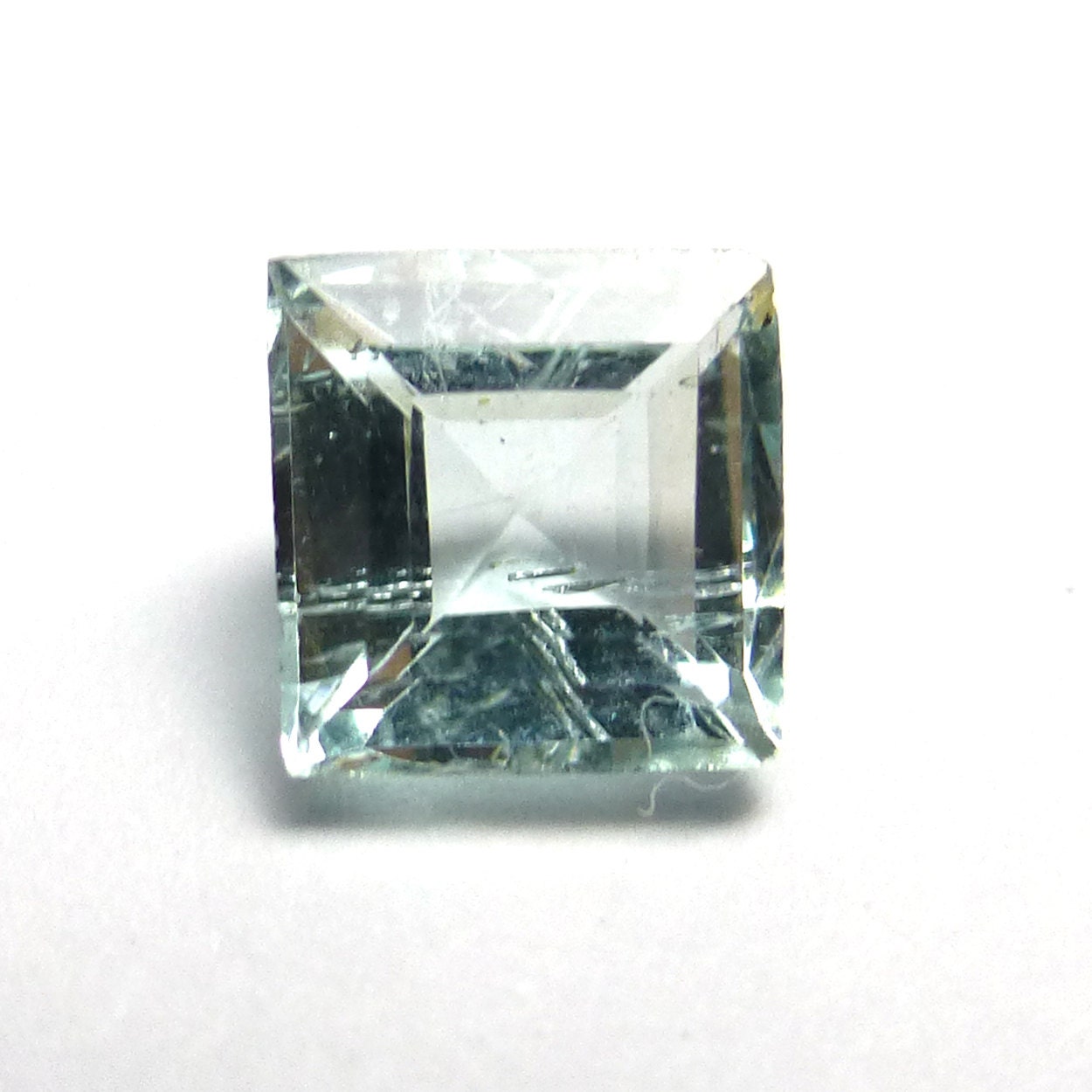 Aquamarine Loose Gemstone 0.50 Carats Princess Cut Almost Flawless Gem Cut Engagement Ring Sky Translucent Light Blue Aqua Brazilian
