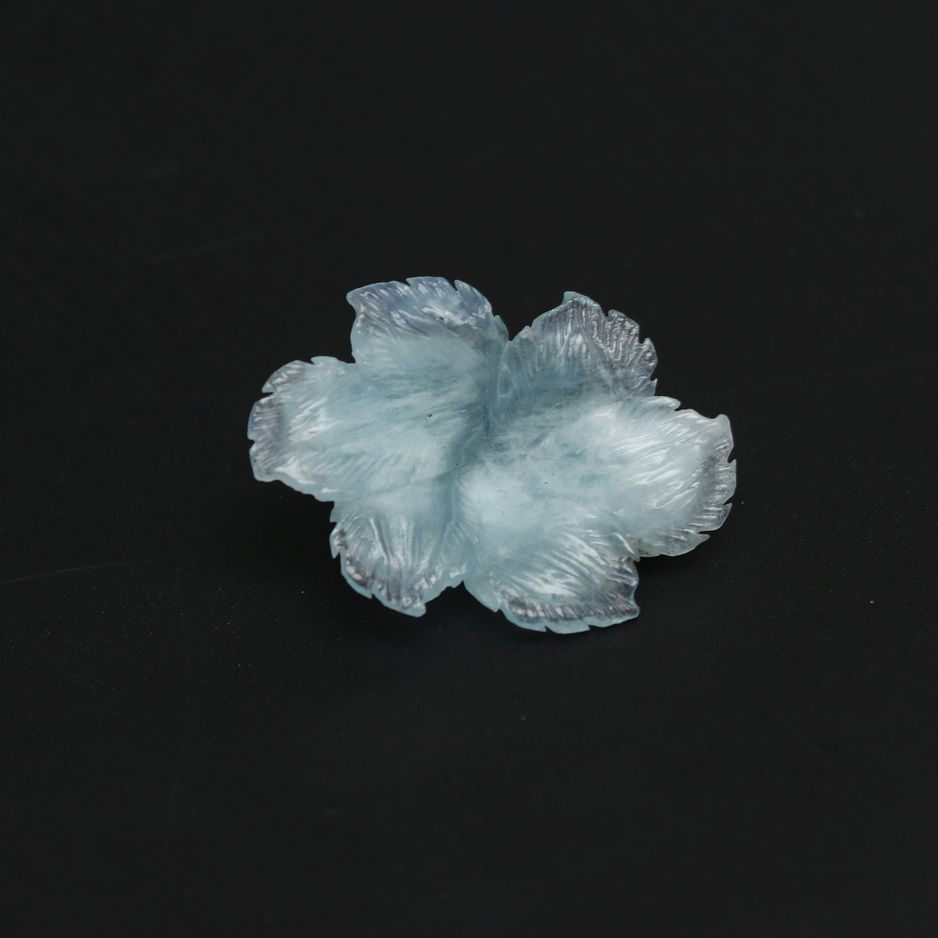Natural Aquamarine Flower Carving Loose Gemstone, 21.5x30 Mm, Aquamarine Flower, Aquamarine Carving Jewelry Making Gemstone, 1 Piece