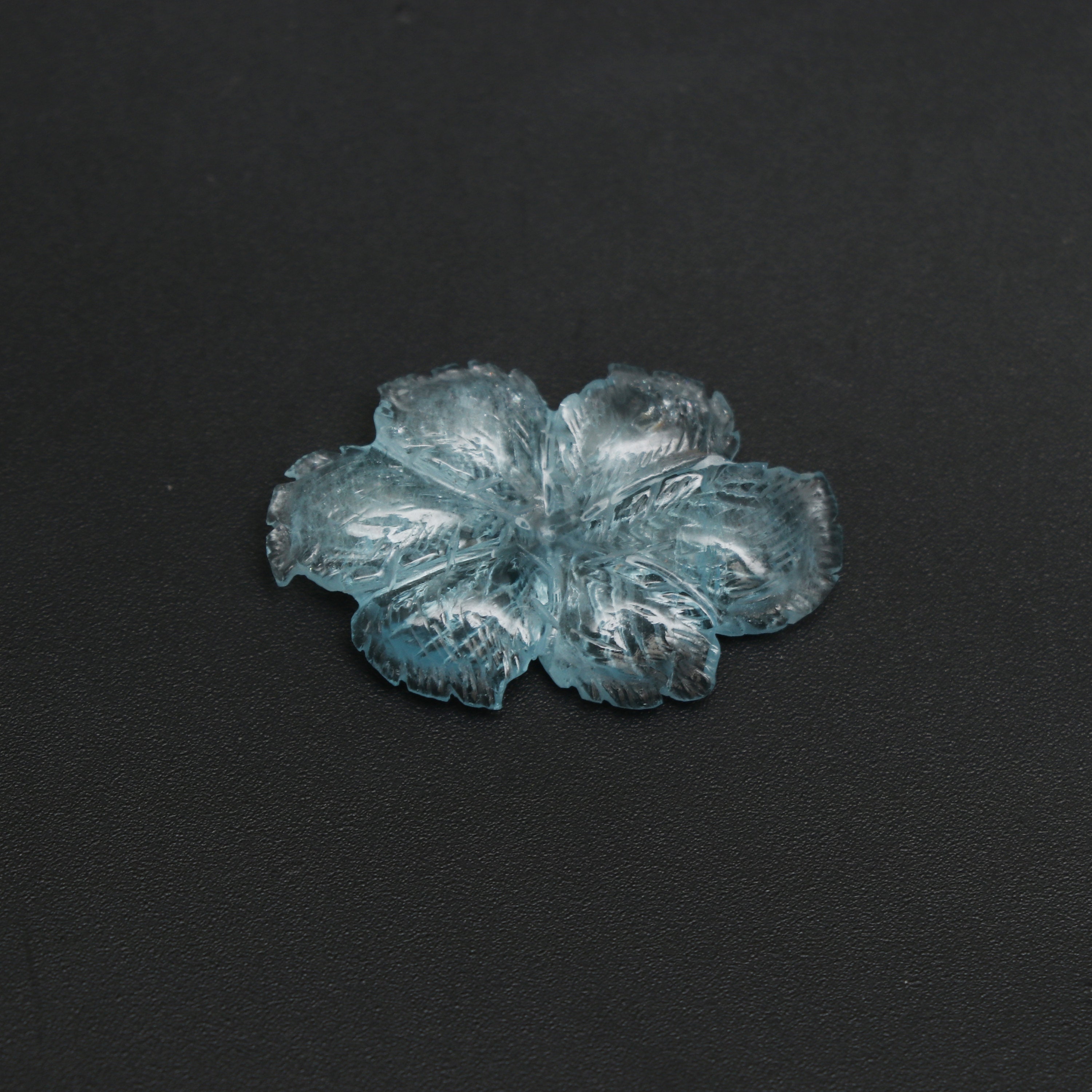 Natural Aquamarine Flower Carving Loose Gemstone, 18.5x30 Mm, Aquamarine Flower, Aquamarine Carving Jewelry Making Gemstone, 1 Piece