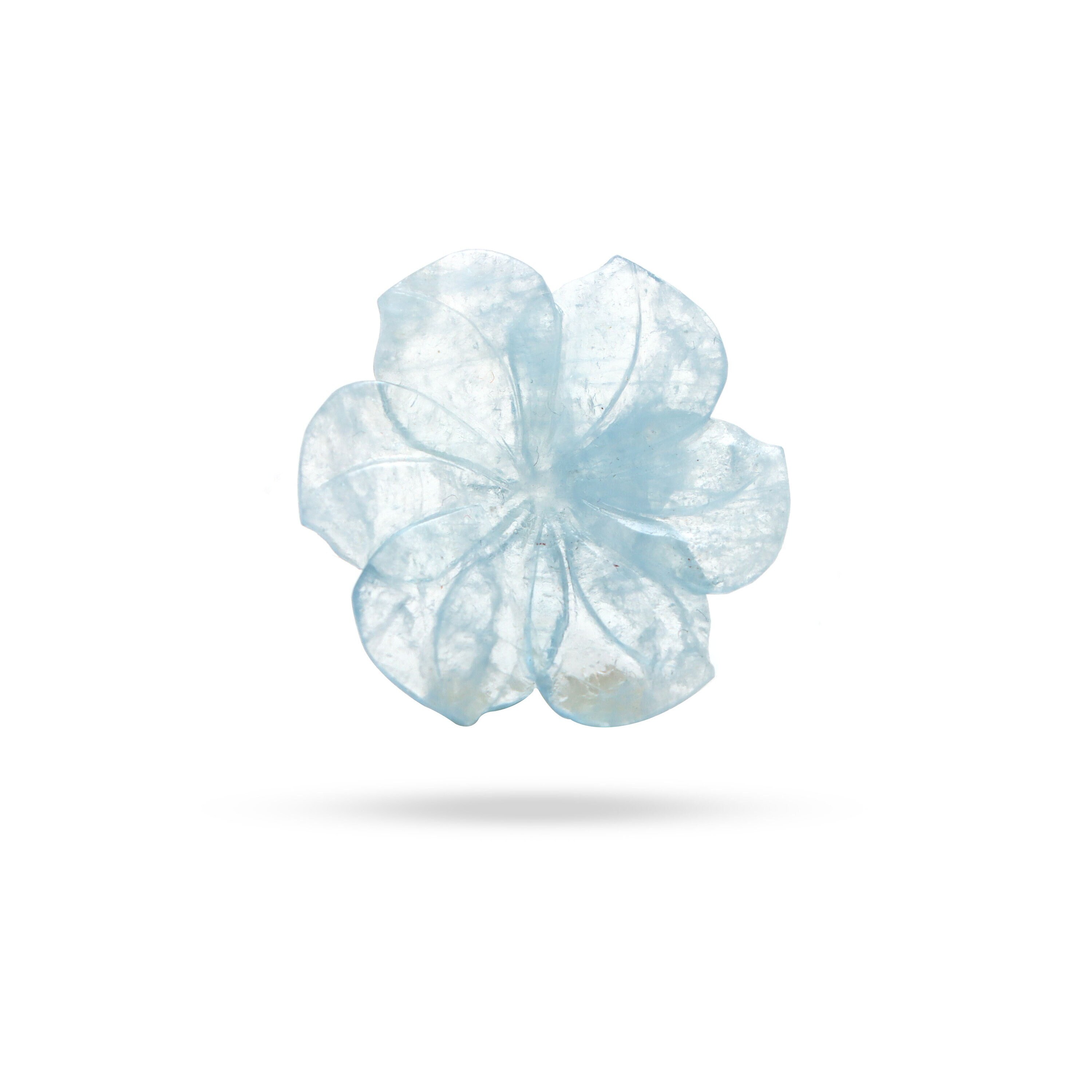 Natural Aquamarine Flower Carving Loose Gemstone, 26x26 Mm, Aquamarine Jewelry Making Gemstone, 1 Piece