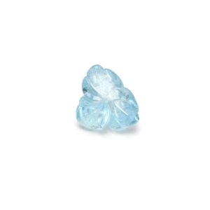 Natural Aquamarine Flower Carving Loose Gemstone - 16.5x16.5 Mm - Aquamarine Flower Carving Smooth Gemstone, 1 Piece