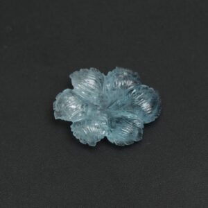 Natural Aquamarine Flower Carving Loose Gemstone, 20x26 Mm, Aquamarine Flower, Aquamarine Carving Jewelry Making Gemstone, 1 Piece