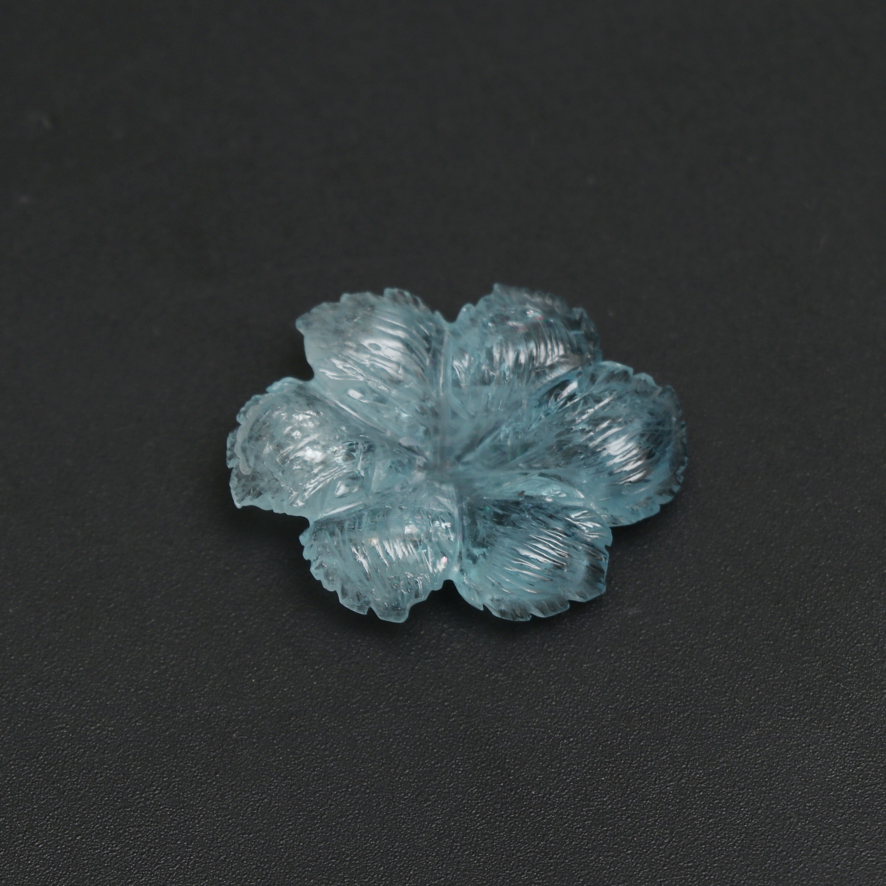 Natural Aquamarine Flower Carving Loose Gemstone, 20x26 Mm, Aquamarine Flower, Aquamarine Carving Jewelry Making Gemstone, 1 Piece