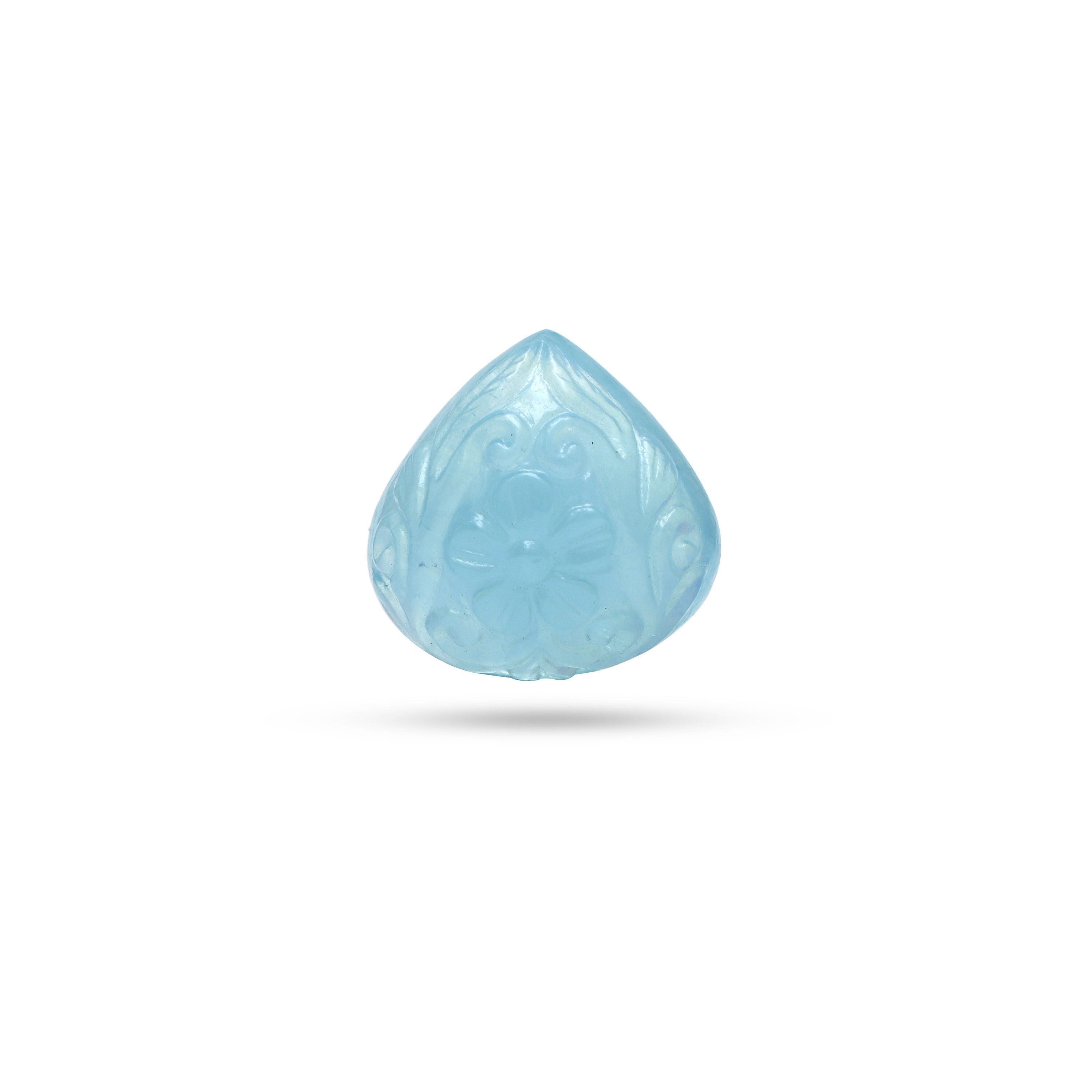 Natural Aquamarine Heart Carving Loose Gemstone, 21.5x21.5 Mm, Aquamarine Jewelry Making Gemstone, 1 Piece