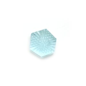Natural Aquamarine Hexagon Carving Loose Gemstone, 14.5x16 Mm, Aquamarine Jewelry Making Gemstone, March Birthstone, 1 Piece