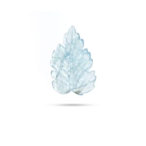 Natural Aquamarine Leaf Carving Loose Gemstone, 35x56 Mm, Aquamarine Leaf Jewelry Making Gemstone, 1 Piece