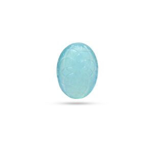 Natural Aquamarine Oval Carving Loose Gemstone, 17.5x23.5 Mm, Aquamarine Jewelry Making Gemstone, 1 Piece