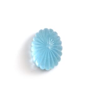 Natural Aquamarine Oval Carving Loose Gemstone | 23x31 Mm | Aquamarine Carving | 1 Piece