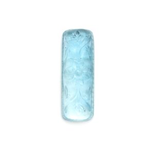 Natural Aquamarine Rectangle Carving Loose Gemstone, 12x33 Mm, Aquamarine Jewelry Making Gemstone, 1 Piece