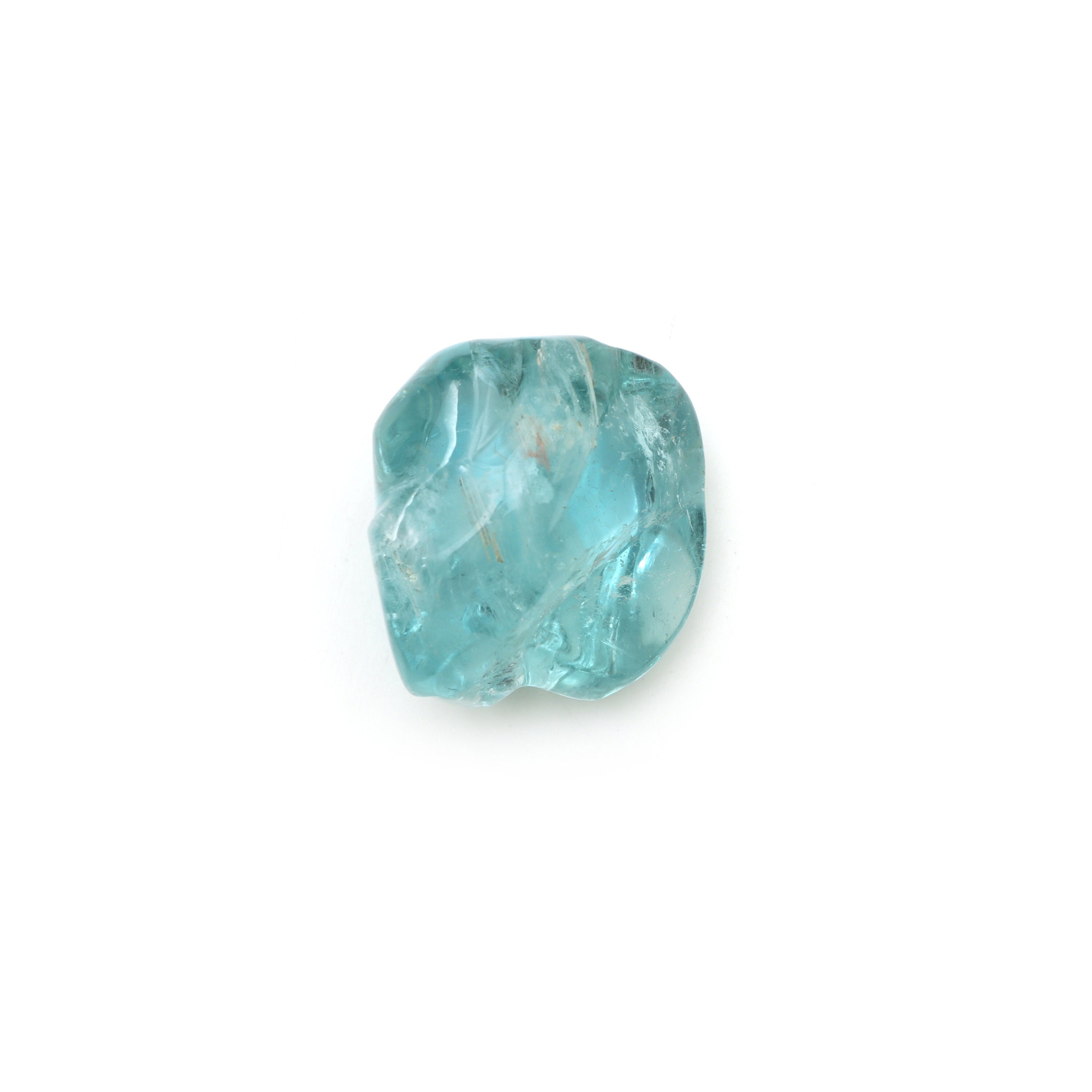 Natural Aquamarine Smooth Organic Loose Gemstone, 35x39 Mm, Aquamarine Jewelry Making Gemstone, 1 Piece