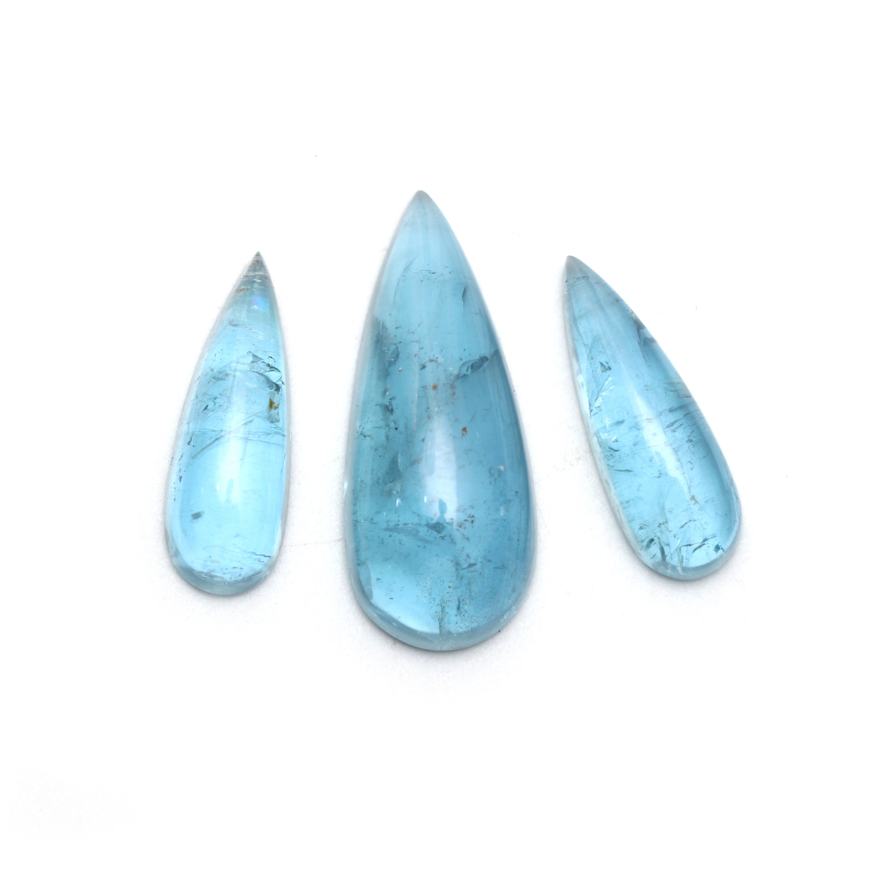 Natural Aquamarine Smooth Pear Loose Gemstone, 7x21 Mm To 12x29 Mm, Aquamarine Jewelry Handmade Gift For Women, Set Of 3 Pieces Natural Aquamarine Smooth Pear Loose Gemstone, 7x21 Mm To 12x29 Mm, Aquamarine Jewelry Handmade Gift For Women, Set Of 3 Pieces