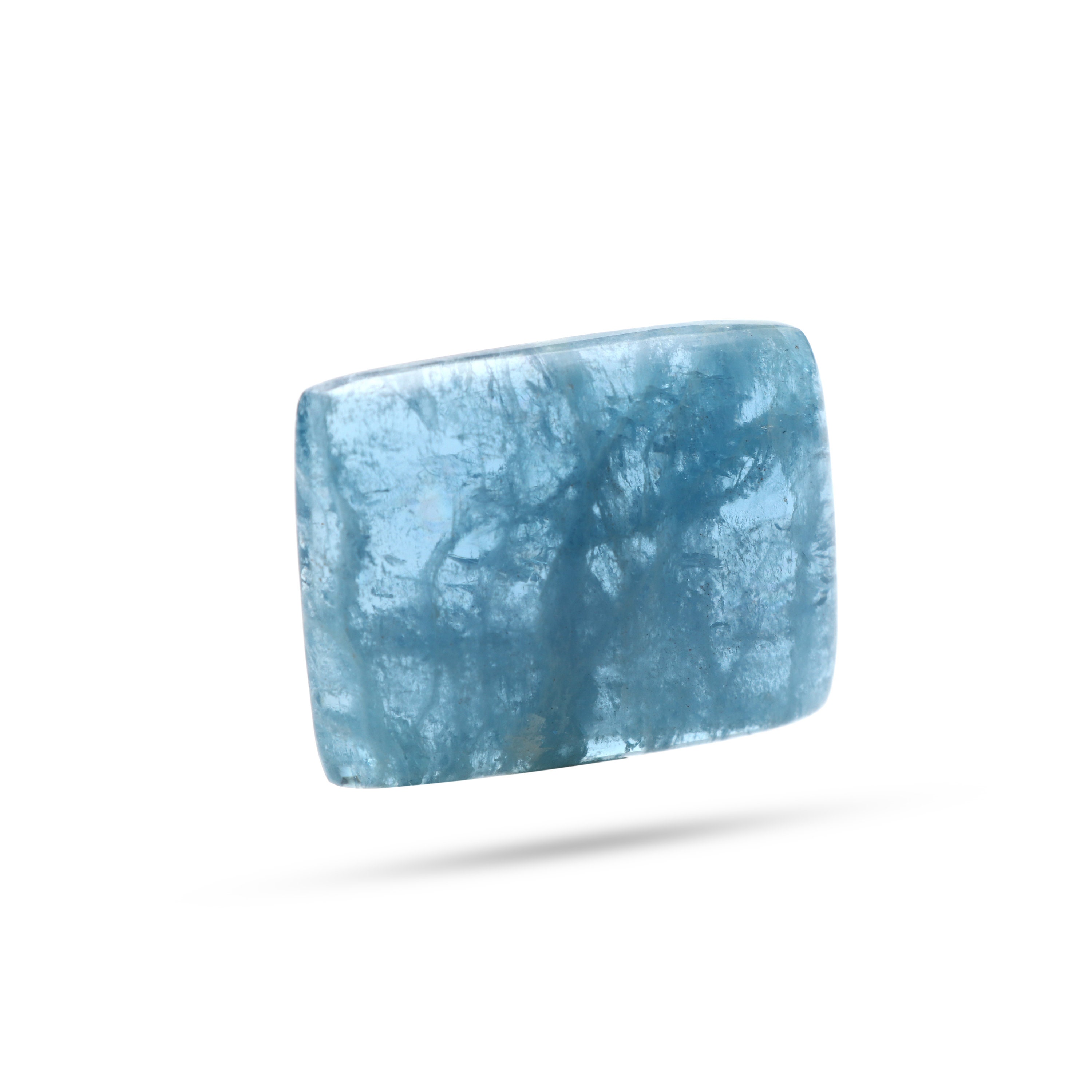Natural Aquamarine Smooth Rectangle Loose Gemstone, 35x46 Mm, Aquamarine Jewelry Handmade Gift For Women, 1 Piece
