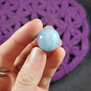 Aquamarine Sphere 18mm Crystal Ball Stone Polished Marble Blue Aqua Natural High Quality Small