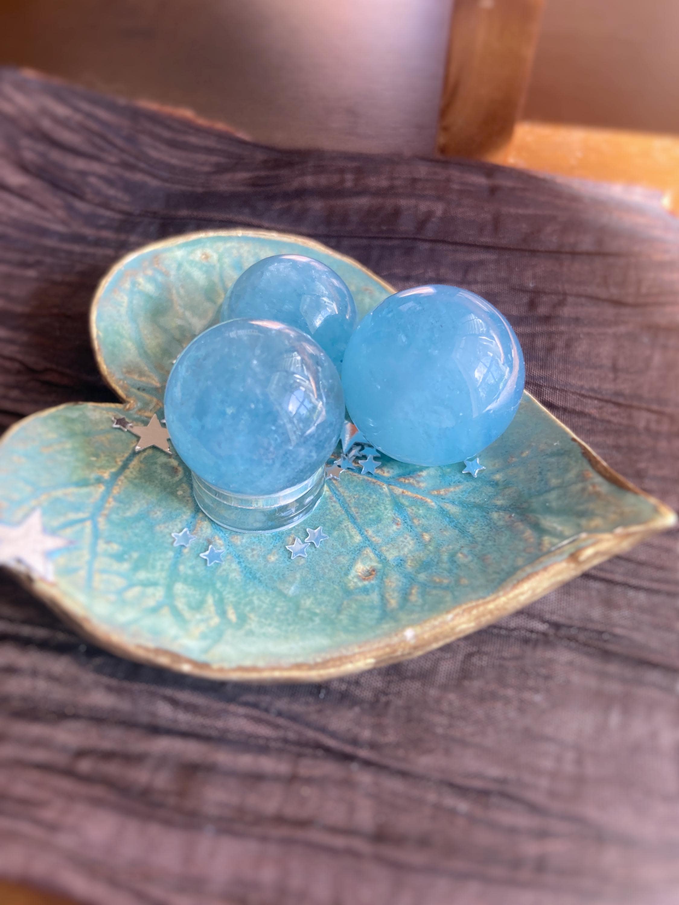 Aquamarine Sphere: Healing Crystal Balls, Throat Chakra, Intuitively Chosen