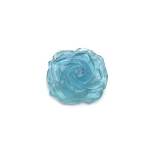 Stabilized Aquamarine Flower Carving Loose Gemstone, 26x29 Mm, Aquamarine Jewelry Handmade Gift For Women, 1 Piece