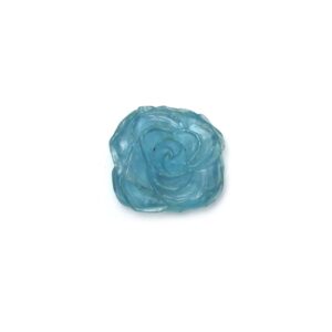 Stabilized Aquamarine Flower Carving Loose Gemstone, 26x27 Mm, Aquamarine Jewelry Handmade Gift For Women, 1 Piece