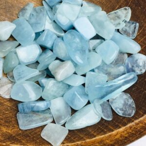 Blue Aquamarine Crystal: 100g Tumbled Gemstone Lot