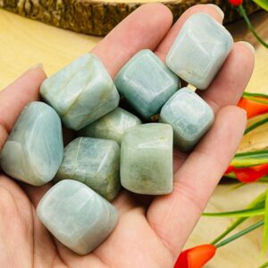 Aquamarine Crystal Tumbled Stone, Tumbled Aquamarine Polished Crystal Chakra Gemstones, Healing Crystals & Stones, Whole Sale Bulk Lot