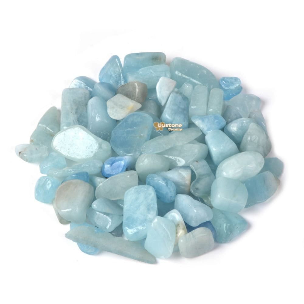 Natural Aquamarine Polished Chips Crushed Tumbled Stone Crystal Healing Embellishments 100 Grams
