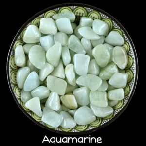 Set Of 10 Aquamarine Tumbled Stones, Polished Blue Crystals, Altar Ritual Gem Kit