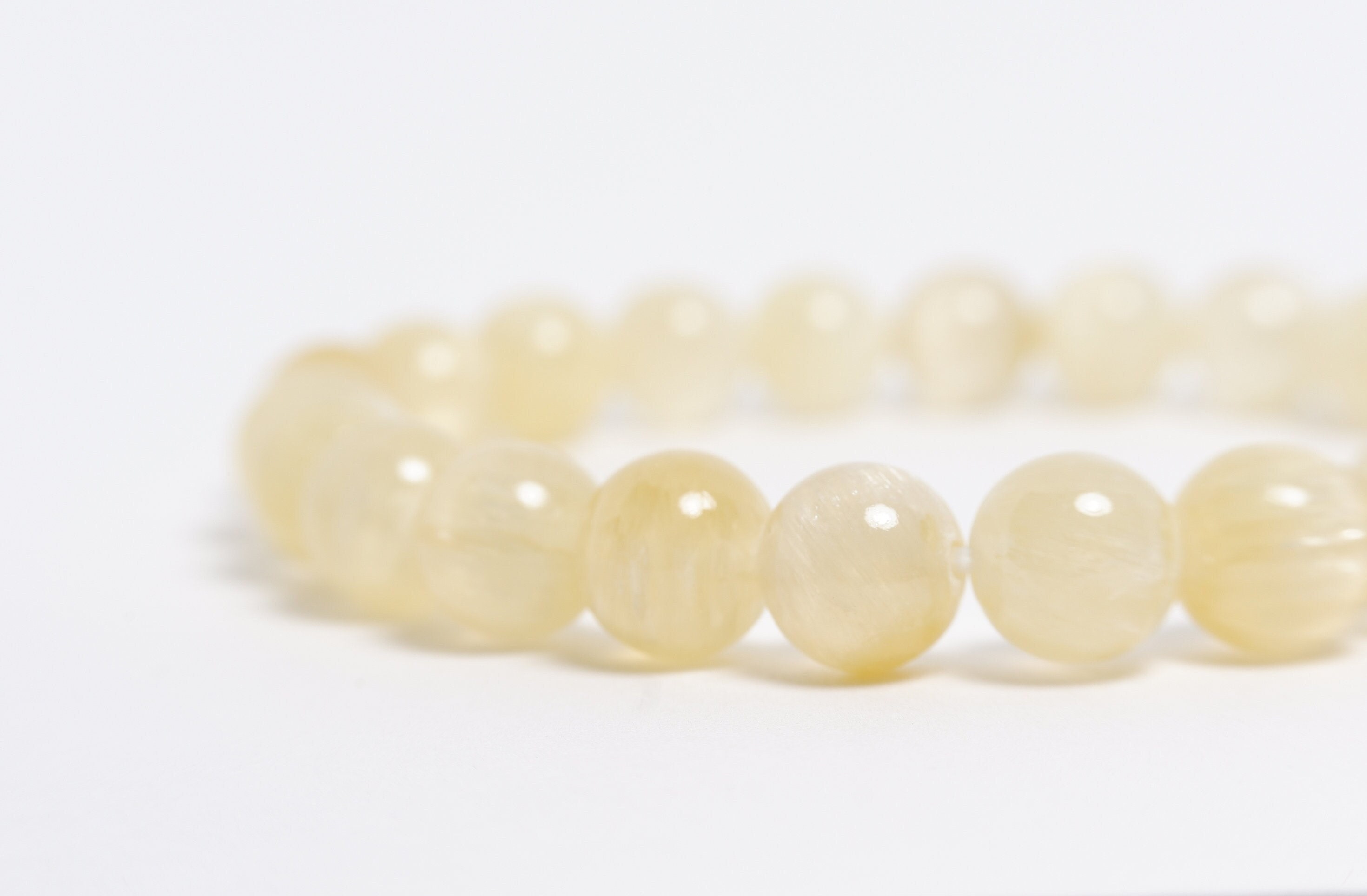 8mm Yellow Aragonite (afghanistan) Stretch Bracelet