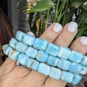 Faceted Blue Aragonite Crystal Bracelet