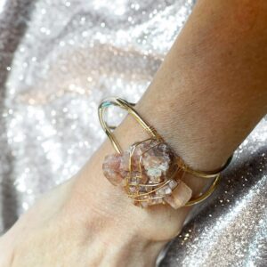 Genuine Aragonite Cuff Bracelet - Genuine Gemstone Adjustabe one of Kind Healing Stone bracelet