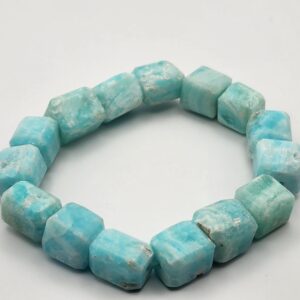 Natural light blue Aragonite Handmade Beaded Bracelet