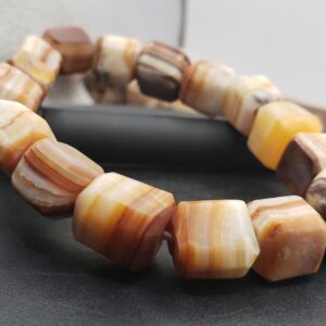 Red Aragonite Cube Bracelet, Chakra Balancing Boho Jewelry