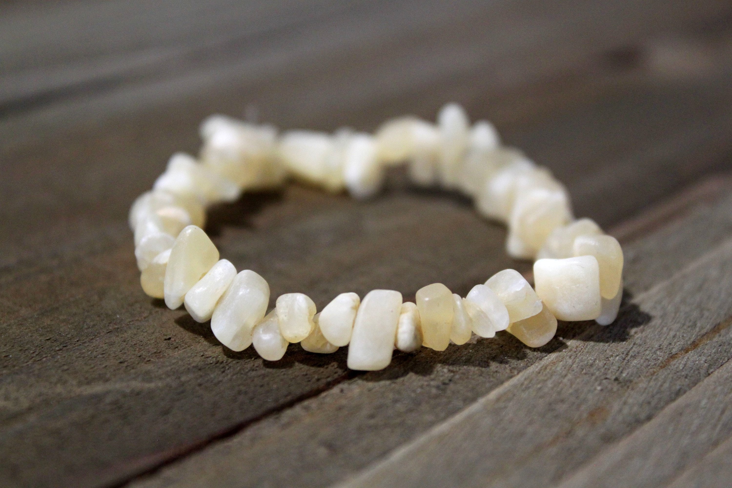 Reiki Charged Aragonite Chip Bracelet - Grounding, Increase Focus, Concentration - Metaphysical Gift For Healers - Crystal Energy