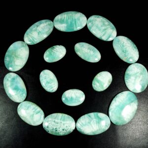 Blue Aragonite Gemstone. Natural Aragonite Cabochon. Wholesale Price Aragonite Crystal Polished Pear Shape Loose For Jewelry.