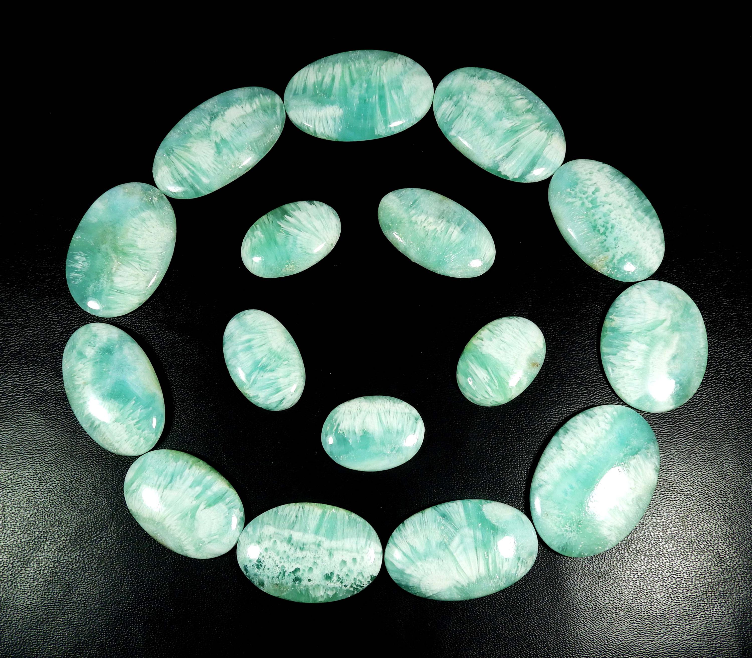 Blue Aragonite Gemstone. Natural Aragonite Cabochon. Wholesale Price Aragonite Crystal Polished Pear Shape Loose For Jewelry.