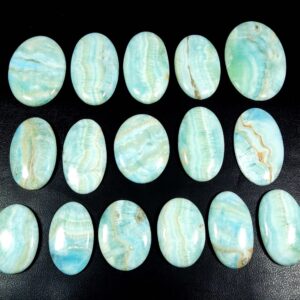 Blue Aragonite Cabochon. Natural Aragonite Gemstone. Wholesale Price Aragonite Crystal Polished Pear Shape Loose For Jewelry.