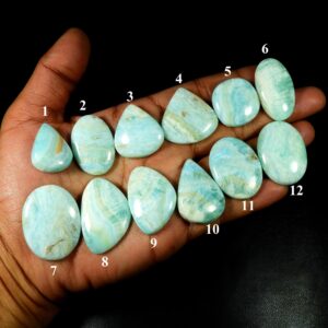 Aragonite Gemstone. Natural Blue Aragonite Cabochon. Wholesale Price Aragonite Crystal Polished Mix Shape Loose For Jewelry.