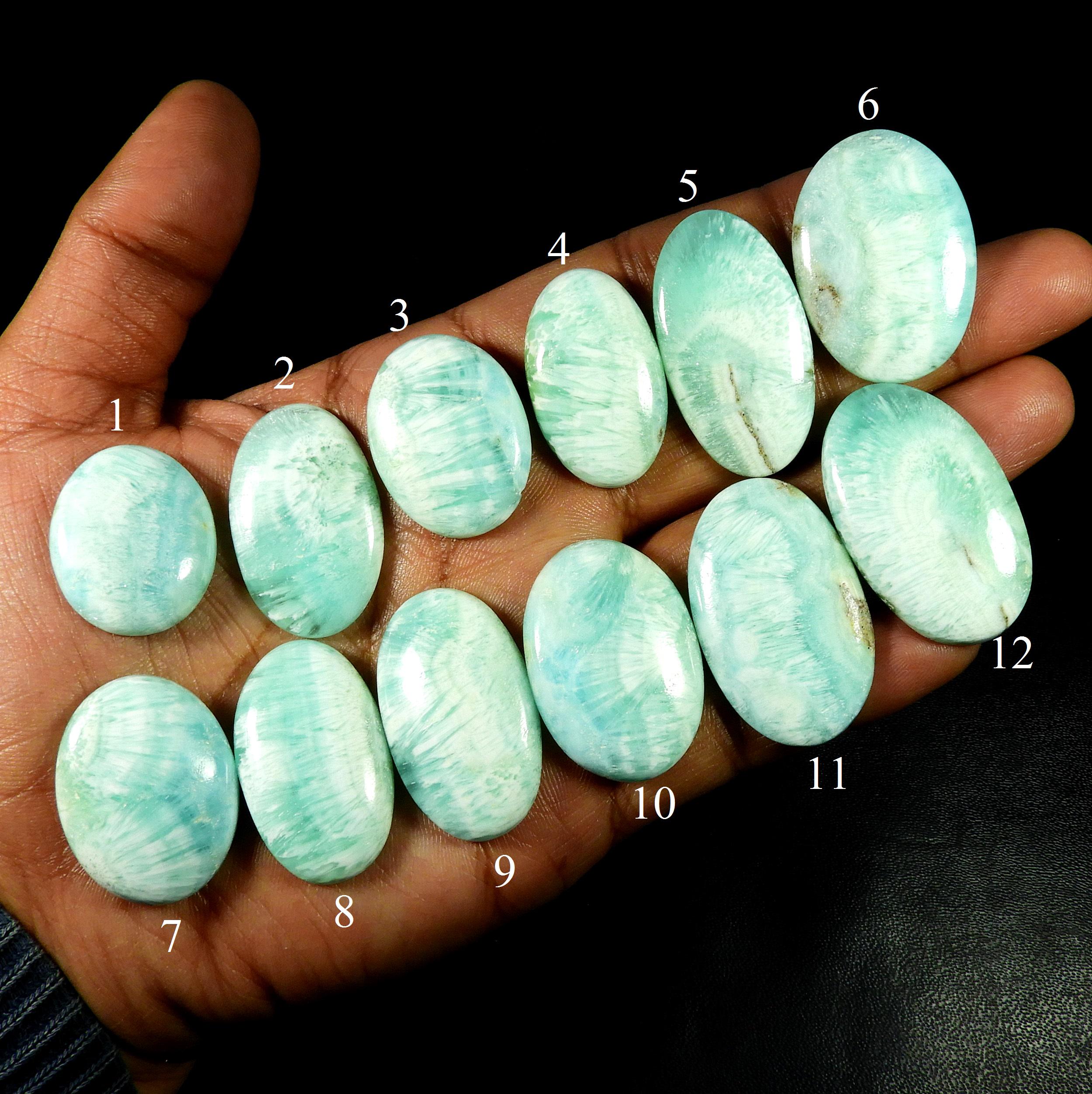 Natural Aragonite Gemstone. Blue Aragonite Cabochon. Wholesale Price Aragonite Crystal Polished Oval Shape Loose For Jewelry. Natural Aragonite Gemstone. Blue Aragonite Cabochon. Wholesale Price Aragonite Crystal Polished Oval Shape Loose For Jewelry.