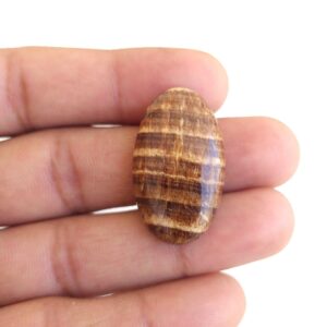 Oval Aragonite Cabochon Gemstone: Natural Healing Crystal (28.4 Carat, 32x19x6 Mm)