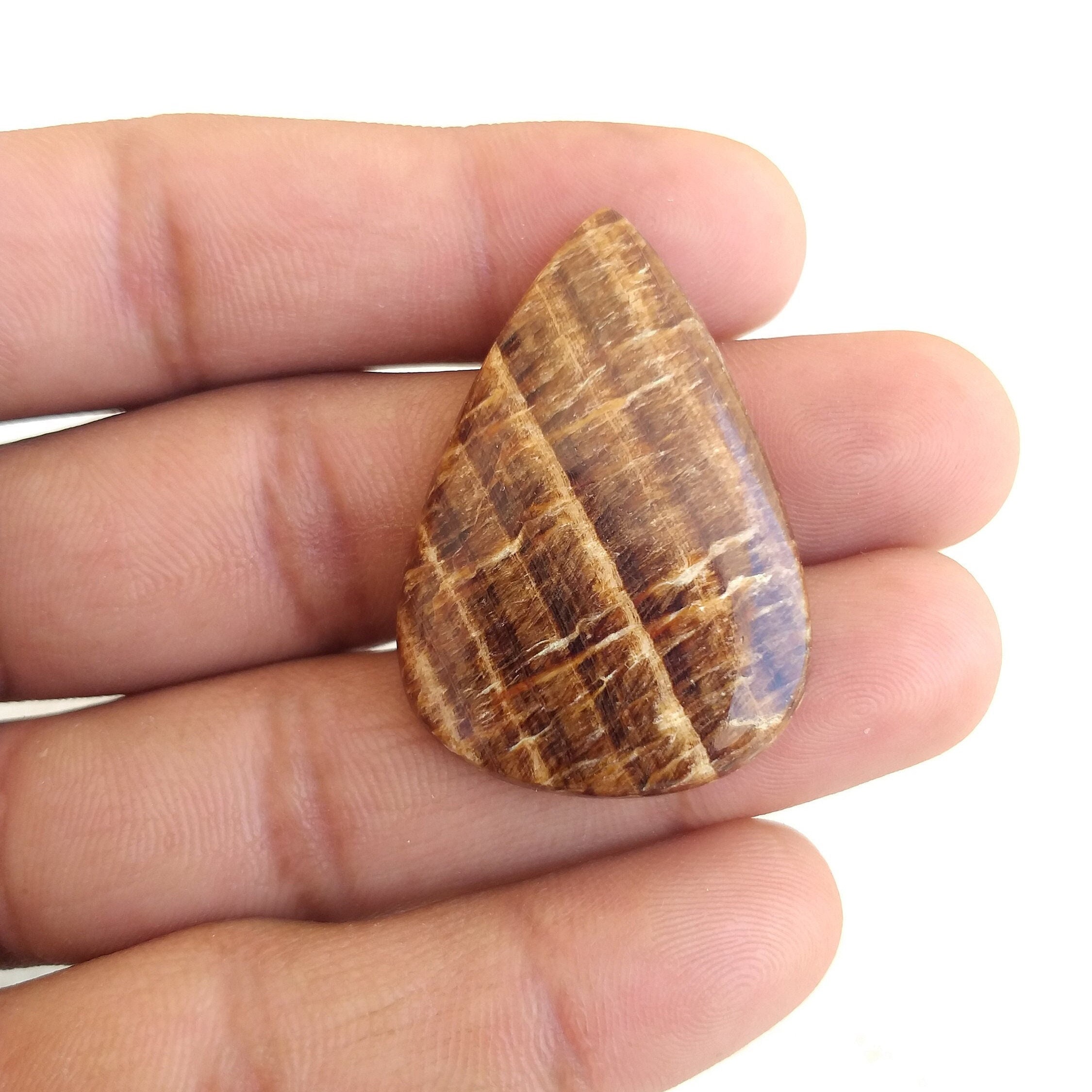 Pear Aragonite Cabochon Gemstone: 37.5 Carat Jewelry Stone (39x27x5 Mm) Pear Aragonite Cabochon Gemstone: 37.5 Carat Jewelry Stone (39x27x5 Mm)