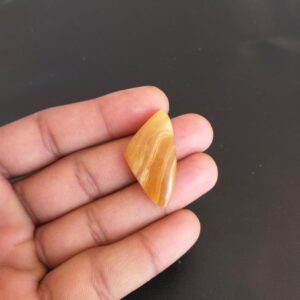 Yellow Aragonite Cabochon: 31.9 Carat Fancy Stone, 35x19x7 Mm