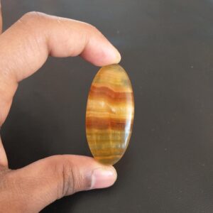 Yellow Aragonite Cabochon: Oval Gemstone For Jewelry Making, 89.7 Carat