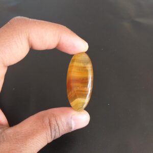 Yellow Aragonite Cabochon: Oval Gemstone For Jewelry Making, 53.8 Carat