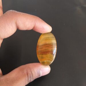 Yellow Aragonite Cabochon: Oval Gemstone For Jewelry Making, 63.4 Carat