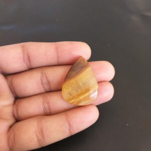 Yellow Aragonite Cabochon: Pear Shape, 38.5 Carat Gemstone, 34x25x6 Mm