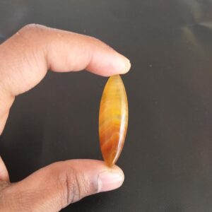 Yellow Aragonite Stone Cabochon: Marquise Shape Gemstone, 37.1 Carat