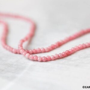 Xs/ Pink Aragonite 2mm/ 3mm Faceted Round Beads 15.5" Strand Natural Gemstone Beads For Jewelry Making